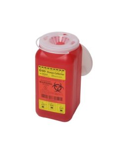 1.4 qt one-piece multi-use sharps collector. Red /ea