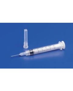 BD Eclipse needle,-mL syringe with 25G x 1" needle,50/BX