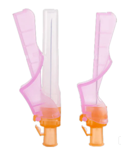 Hypodermic Needle Eclipse Hinged Safety Needle 27GX5/8",100/BX, with a 1mL detachable needle 