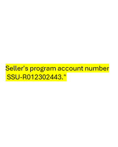 Alabama Sellers Program Account Number