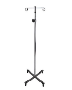 IV Pole - Chrome Four Leg with Wheels